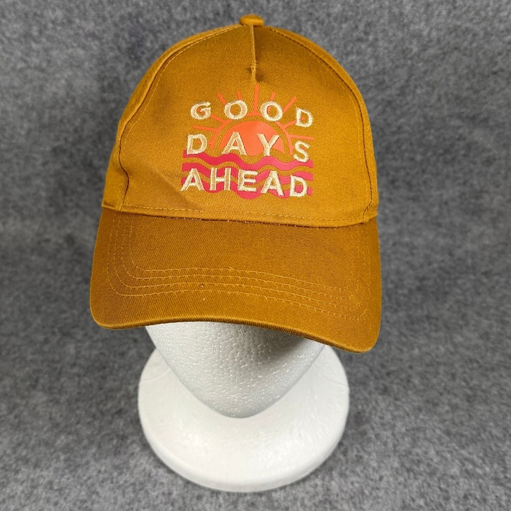 Sonoma Unisex Good Days Ahead Baseball Cap One Size Yellow Embroidered Cotton